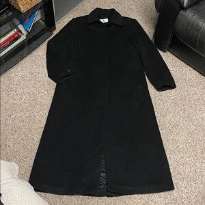 Irving Samuel cashmere angora wool Elegant Black Long Coat- like new